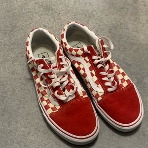 Old Skool Checkerboard red and white